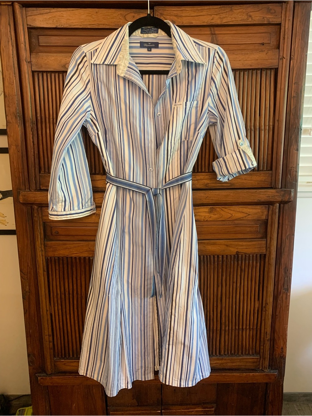 Faconnable Button-Front Striped Shirt Dress
